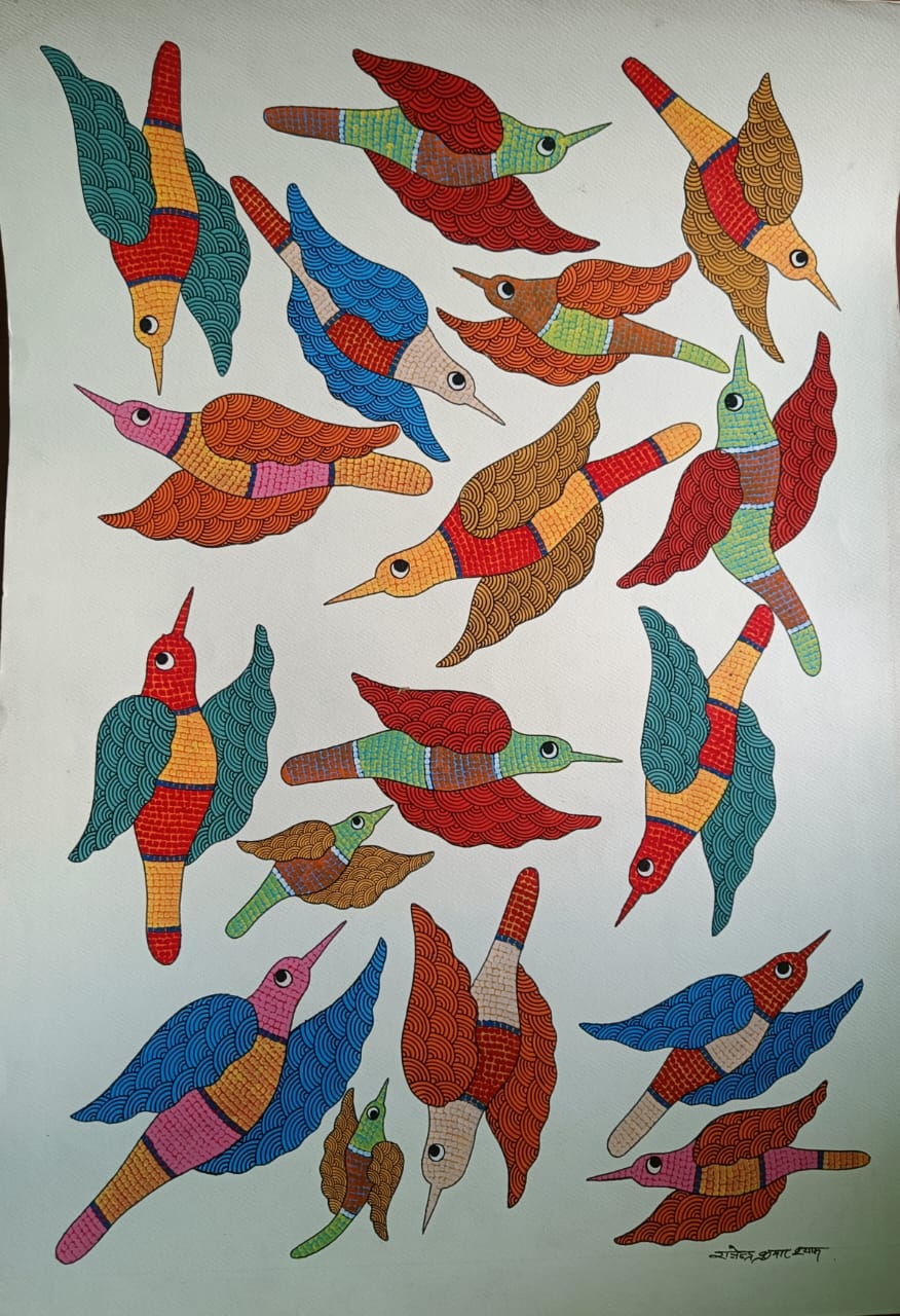 Buy Original Gond 21 Painting online By Rajyendra Kumar Shyam | Eikowa