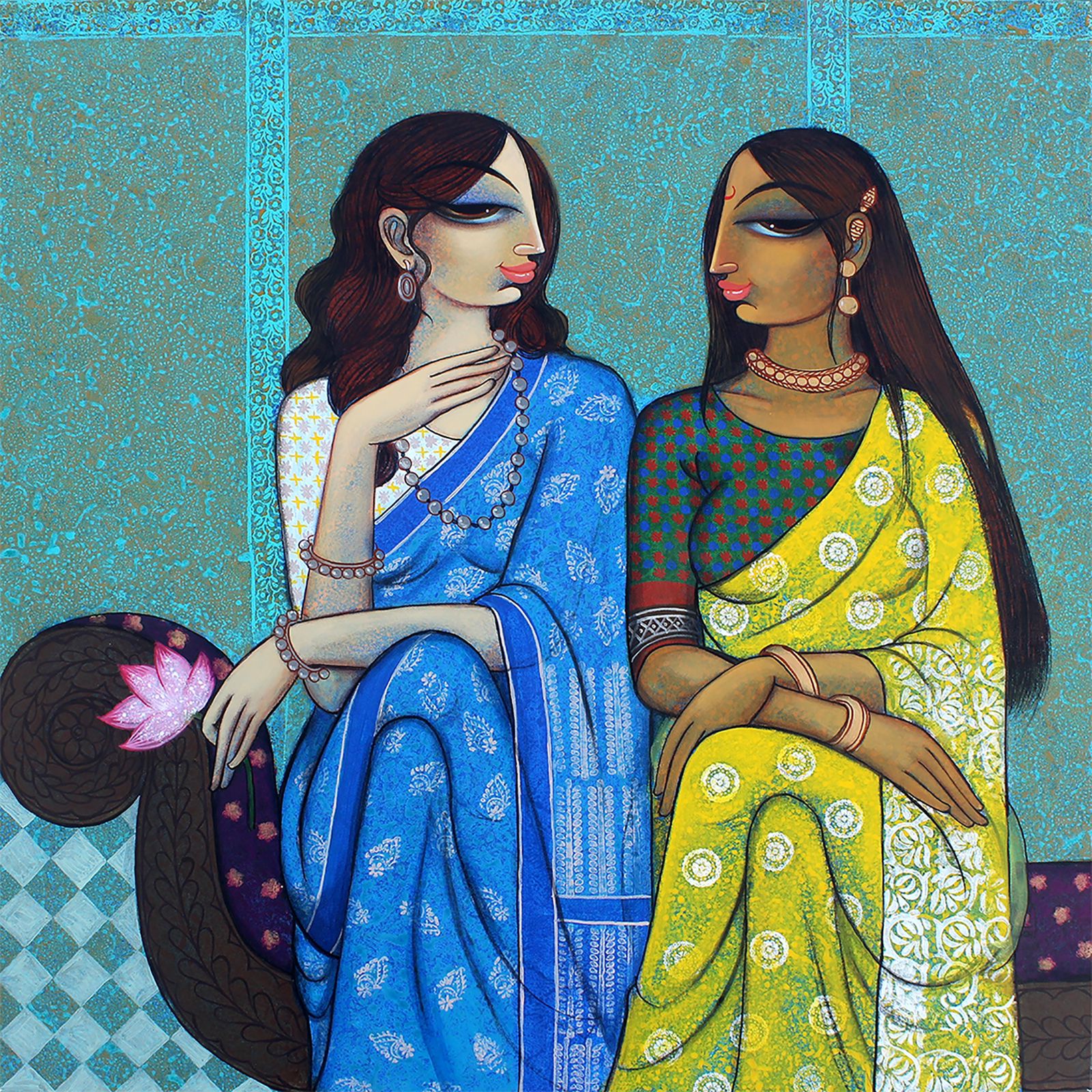 Buy Original Two Friends -2 Painting online By Varsha Kharatmal