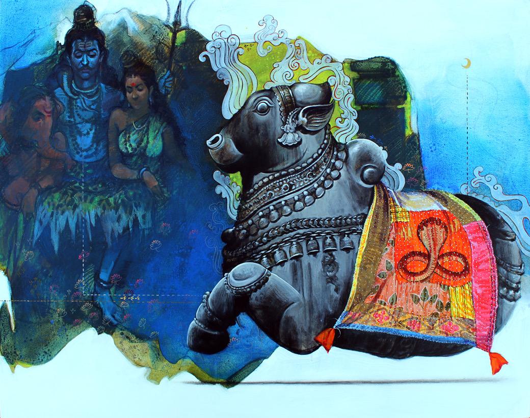 Buy Original Nandi -1 Painting online By Ramchandra Kharatmal | Eikowa