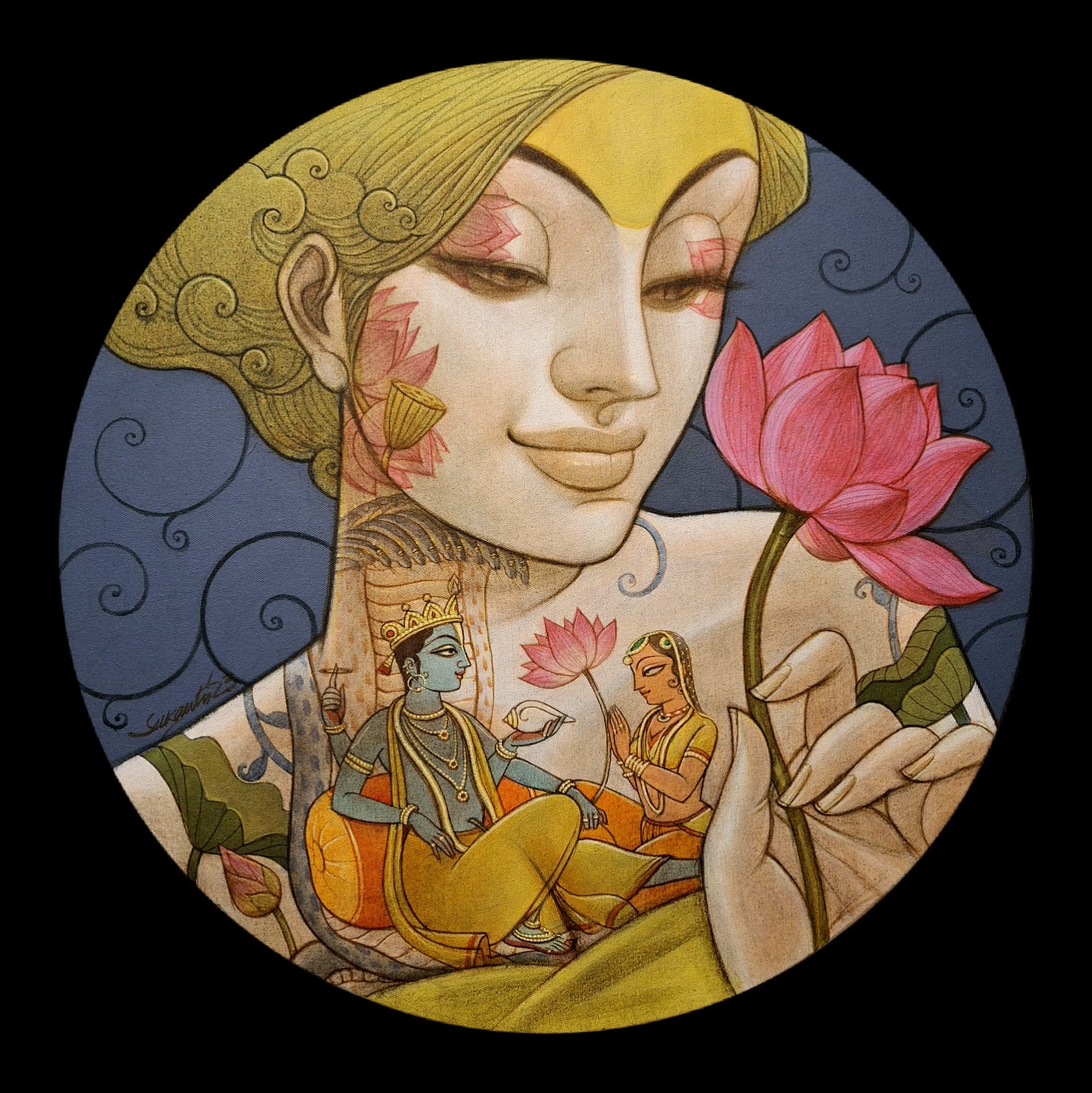 buy-original-padma-laxmi-painting-online-by-sukanta-das-eikowa