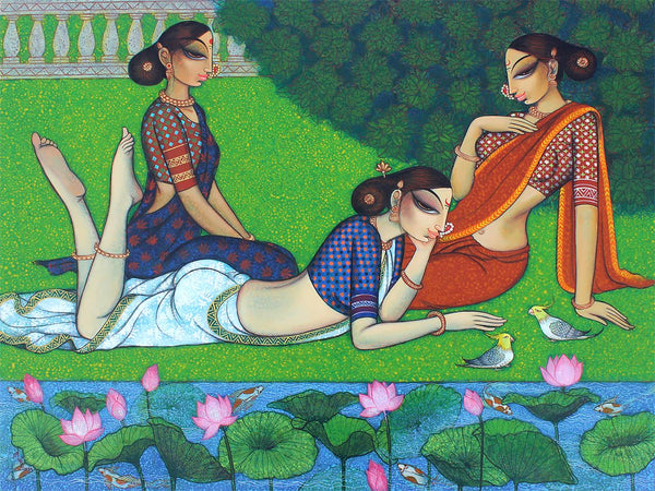 Buy Original Three Friends-2 Painting online By Varsha Kharatmal