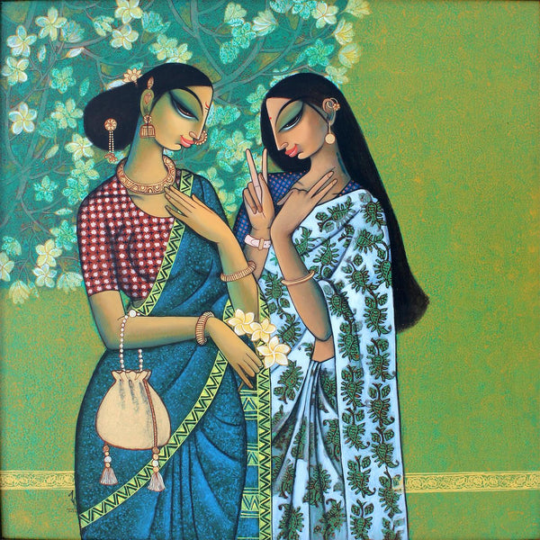 Buy Original Two Friends - 4 Painting online By Varsha Kharatmal